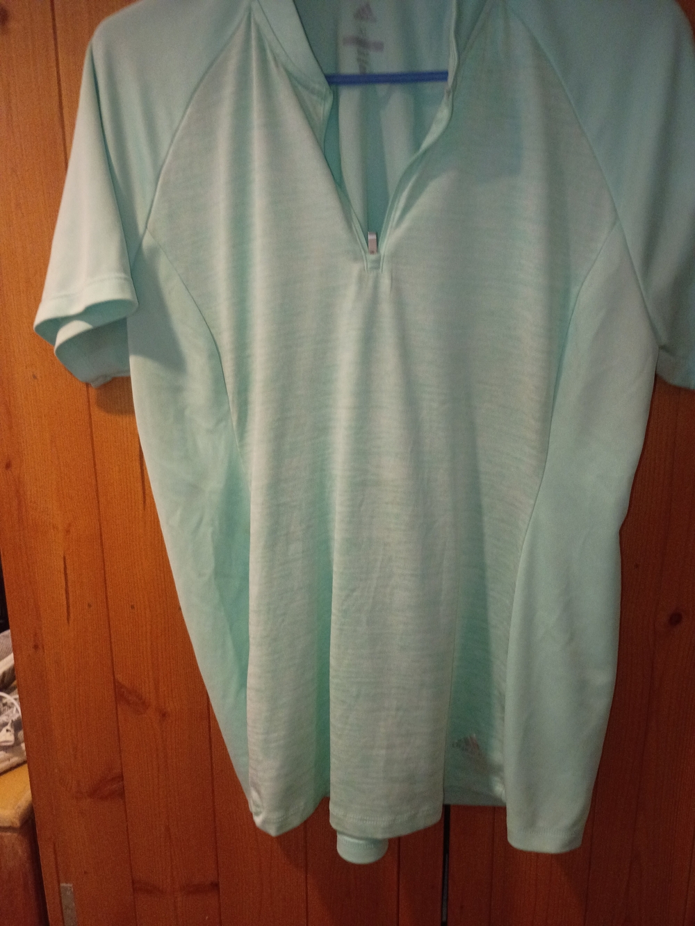 Adidas Women’s Light Mint Half-Zip Golf Top - Picture 3 of 4
